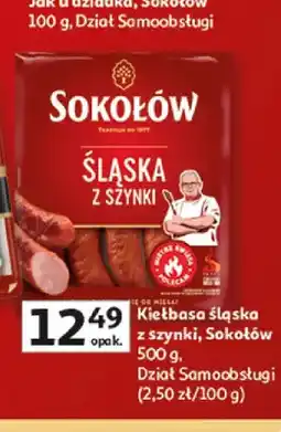 Auchan Kiełbasa śląska z szynki Sokołów oferta
