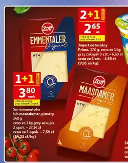Auchan Ser emmentaler w plastrach Zott Original oferta