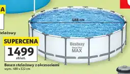 Auchan Basen stelażowy z akcesoriami Bestway Steel Pro MAX 488x122 cm oferta