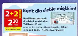Auchan Nawilżane chusteczki dla dzieci Luba Tuli woda i aloes oferta