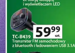 Auchan Transmiter FM samochodowy z bluetooth i ładowaniem USB 3,1A Vakoss TC-B439 oferta