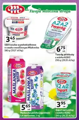 Auchan SBA kaszka wysokobiałkowa o smaku waniliowym Mlekovita oferta