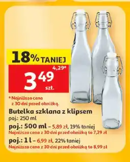 Auchan Butelka szklana z klipsem oferta