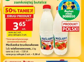 Maślanka truskawkowa Pewni Dobrego Auchan