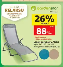 Auchan Leżak ogrodowy Alicja Gardenstar oferta