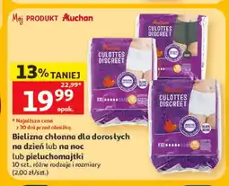 Auchan Bielizna chłonna dla dorosłych na noc Auchan Culottes Discreet oferta