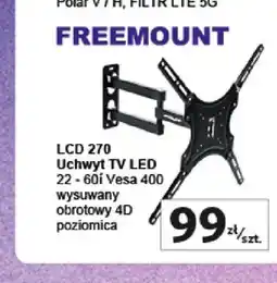 Auchan Uchwyt TV LED Freemount LCD 270 22 - 60i Vesa 400 wysuwany obrotowy 4D poziomica oferta