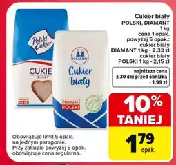 Carrefour Cukier biały POLSKI, DIAMANT 1 kg oferta