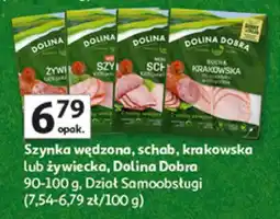 Auchan Szynka wędzona, schab, krakowska lub żywiecka, Dolina Dobra oferta