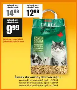 Auchan Żwirek drewniany dla zwierząt 5 l oferta