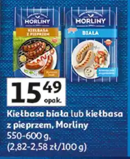 Auchan Kiełbasa biała lub kiełbasa z pieprzem, Morliny oferta