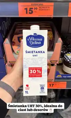 Biedronka Śmietanka UHT 30% Mleczna Dolina oferta