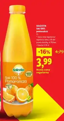 Lidl Sok 100% pomarańcza Solevita oferta