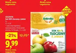 Lidl Sok 100% tłoczony z jabłek Solevita oferta