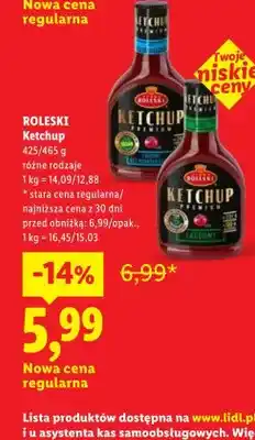 Lidl Ketchup Premium łagodny Roleski oferta