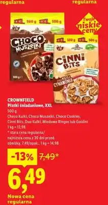 Lidl Płatki śniadaniowe Crownfield Choco Kulki XXL oferta