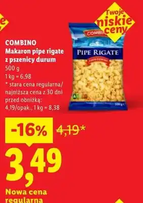 Lidl Makaron pipe rigate z pszenicy durum Combino oferta