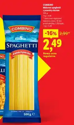 Lidl Makaron spaghetti Combino z pszenicy durum oferta