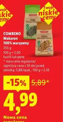 Lidl Makaron 100% warzywny fusilli Combino oferta