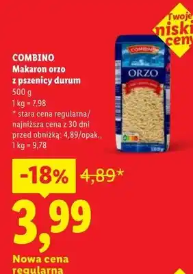 Lidl Makaron orzo z pszenicy durum Combino oferta