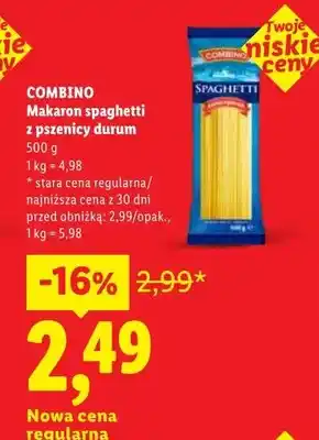 Lidl Makaron spaghetti z pszenicy durum Combino oferta
