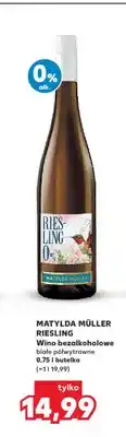 Kaufland Wino bezalkoholowe Matylda Müller Riesling białe półwytrawne oferta