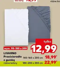 Kaufland Prześcieradło z gumką Livarno 90-100x200 cm oferta