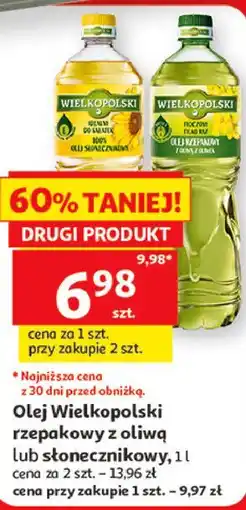 Auchan Olej Wielkopolski rzepakowy z oliwą lub słonecznikowy oferta