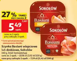 Auchan Szynka Basiuni wieprzowa lub drobiowa, Sokołów oferta