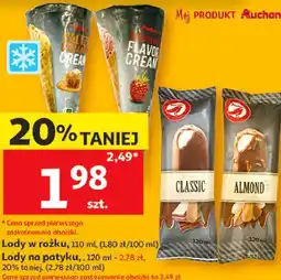 Auchan Lody w rożku lub na patyku oferta