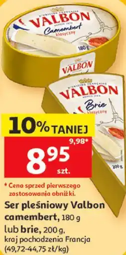 Auchan Ser pleśniowy Valbon camembert lub brie oferta