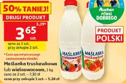 Auchan Maślanka truskawkowa lub wieloowocowa oferta