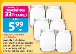 Auchan Komplet słoików 6 szt., poj.: 540 ml, bez zakrętek oferta