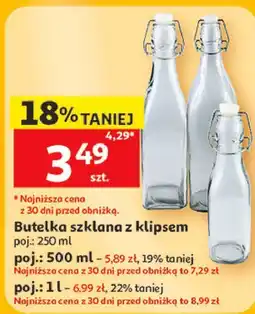 Auchan Butelka szklana z klipsem poj oferta