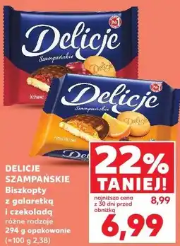 Kaufland Delicje Szampańskie Biszkopty z galaretką i czekoladą oferta