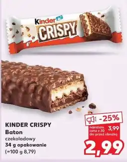 Kaufland KINDER CRISPY Baton czekoladowy oferta