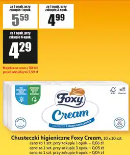 Auchan Chusteczki higieniczne Foxy Cream, 10 x 10 szt oferta