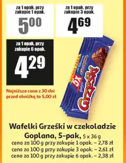 Auchan Wafelki Grześki w czekoladzie Goplana oferta