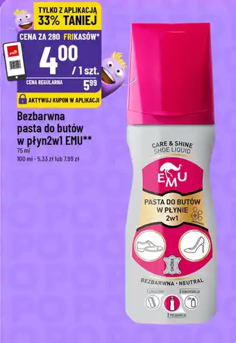 Polomarket Bezbarwna pasta do butów w płynie 2w1 EMU oferta