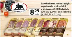 Auchan Szynka konserwowa, indyk w galarecie lub kindziuk z pieprzem, ZMB Białystok oferta