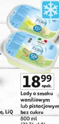 Auchan Lody o smaku waniliowym lub pistacjowym, bez cukru oferta