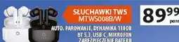 Auchan Manta Słuchawki TWS MTWS008B/W oferta