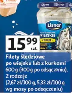 Auchan Filety śledziowe po wiejsku lub z kurkami Lisner oferta