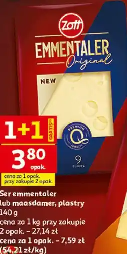 Auchan Ser emmentaler plastry Zott oferta