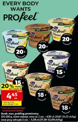 Auchan Valio PROfeel Serek, mus, pudding proteinowy oferta