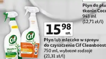 Auchan Płyn lub mleczko w sprayu do czyszczenia Cif Cleanboost oferta