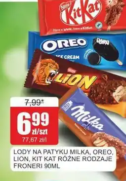 Bingo Froneri Lody na patyku Milka, Oreo, Lion, Kit Kat oferta