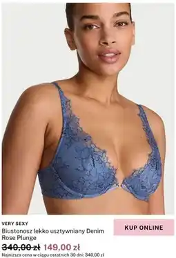 Victoria's Secret Biustonosz lekko usztywniany Victoria's Secret Very Sexy Denim Rose Plunge oferta