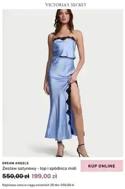 Victoria's Secret Zestaw satynowy top i spódnica midi Victoria's Secret Dream Angels oferta
