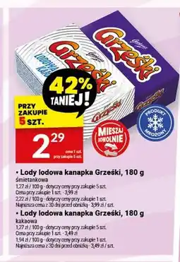 Twój Market Lody lodowa kanapka Goplana Grześki śmietankowa oferta